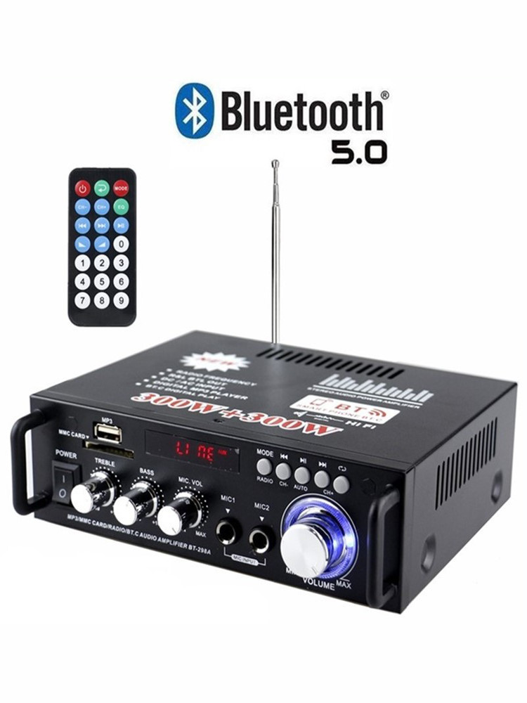 Mini Small Power Amplifier Speaker Power Amplification Plug-In Card U Disk Radio Dc 12V 220V Bluetooth Power Amplifier