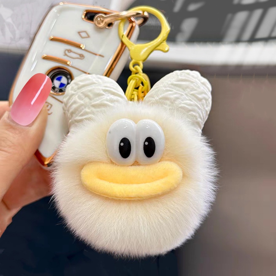 Peltas de pato verdaderas bolsas de carbón bolsas de llaves de automóviles bolsas de peluche muñecas colgantes colgantes de bolsas de pato