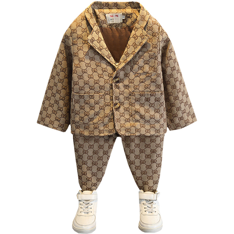 6126 Traje de otoño para niños 2022 Nuevo traje de dos piezas de traje de dos piezas de vestido atractivo para niños coreanos