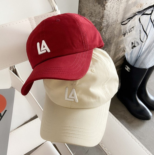 Popular style women's spring and summer LA letter baseball cap men's Korean version soft top casual sunshade duckbill hat 