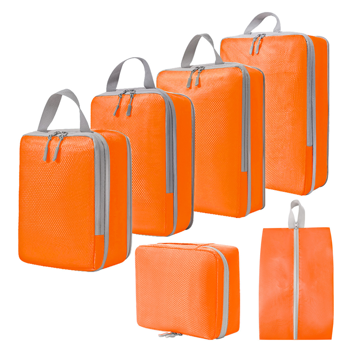 세척 가방 6 세트 오렌지 (세탁 가방 신발 가방)