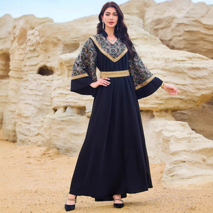 Entu 5011 Middle Eastern Muslim Robe Fashionable and Elegant New Embroidered Musilin Dubai Women's Dress