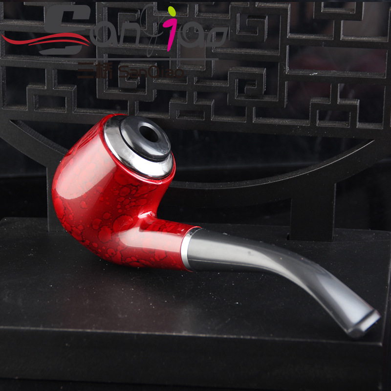 Resin smoke fighting old -style iron pot round cigarette cigarette cigarette dual -use, disassembly washing cycle filter entry -level traditional cigarette bucket 3