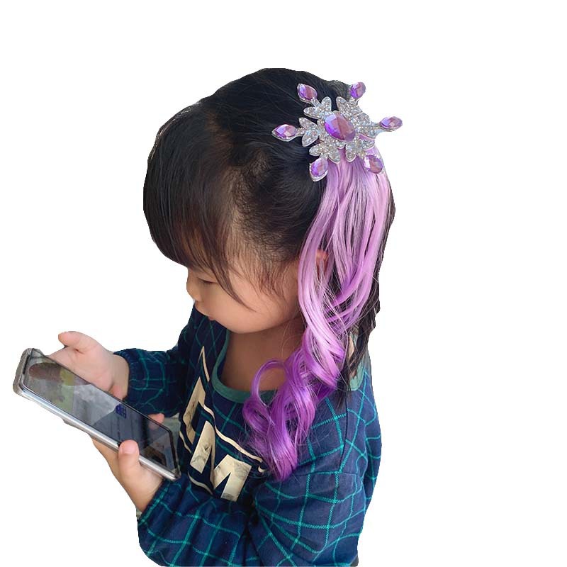 50g Weight Hair Clip Hair Accessories Type 1 Piece Quantity Holiday, Travel Occasion high temperature wire Material Snowflake Pattern Kid'S Gender Diamond Design Princess Style Princess Kid'S Snowflake High Temperature Wire Diamond Hair Clip 9
