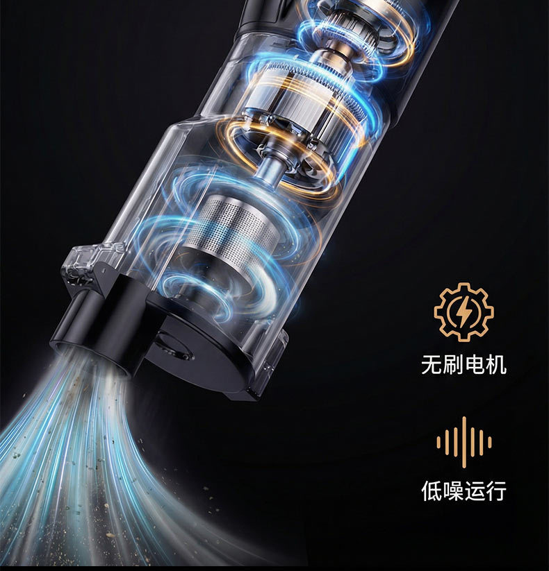 Wireless Handheld Vacuum Cleaner for Home Use with High Suction Power, Car-Mounted Blowing and Suction All-In-One Machine, Cyclone Dust Collection Bin, Smart Display for Vacuuming