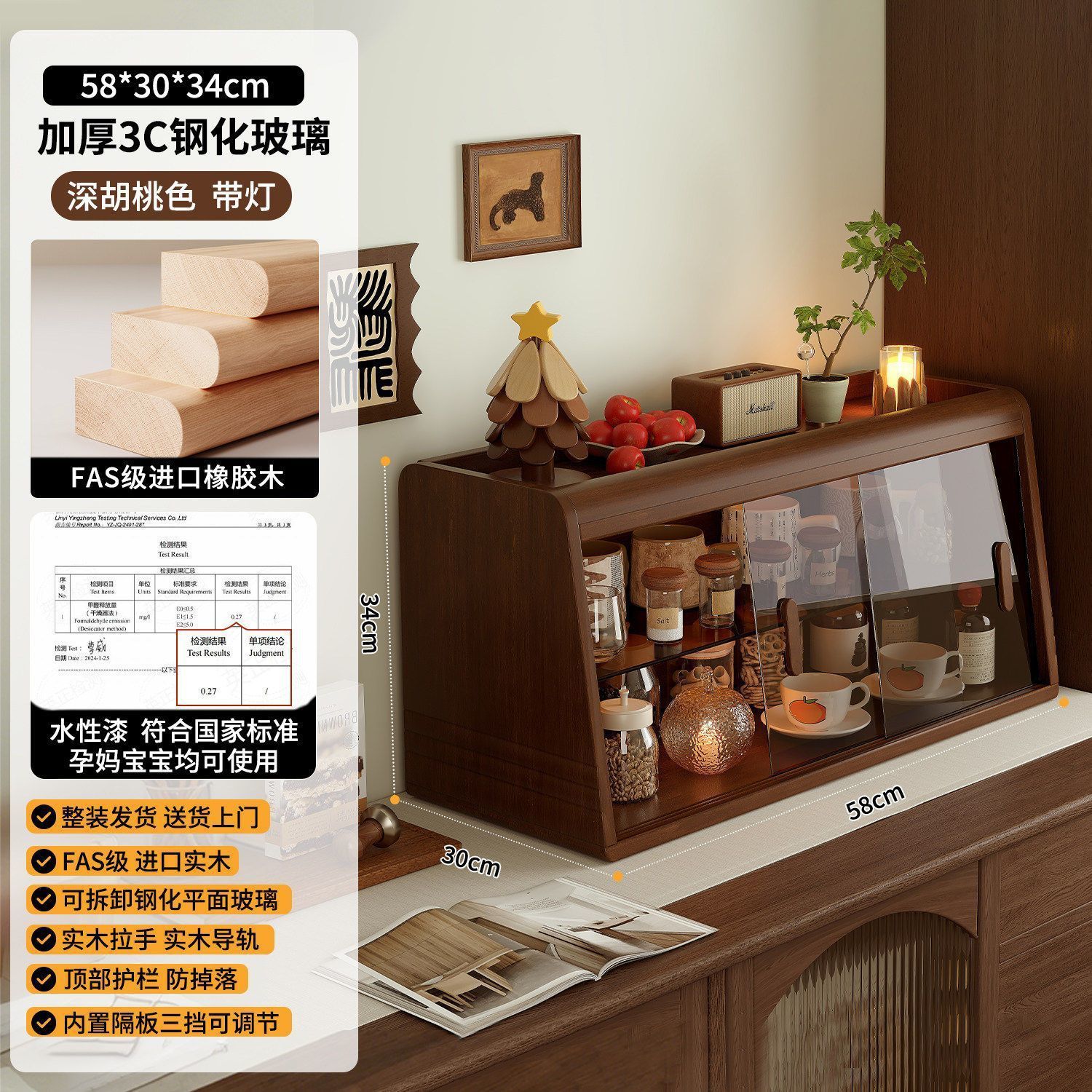 Estante Organizador de Tazas de Madera Maciza para Cocina y Escritorio