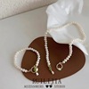 Painted bracelet from pearl, brand small design advanced chain for key bag , Korean style, high-quality style, flowered