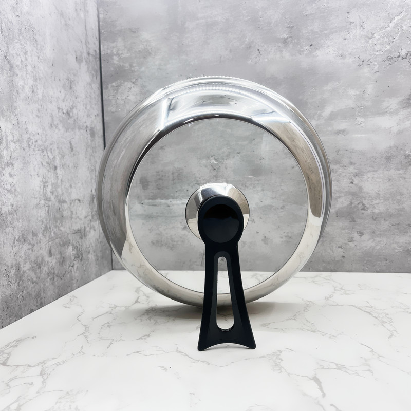 Factory direct wholesale stainless steel visible lid household wok lid high thickened tempered glass lid
