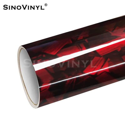 Kalek Pet Carbon Fiber Laser Car Color-Changing Film Rearview Mirror Carbon Silver Fiber Center Console Interior Decoration (Automotive Film) - 15217-m-pet-glossy-flower-carbon-red