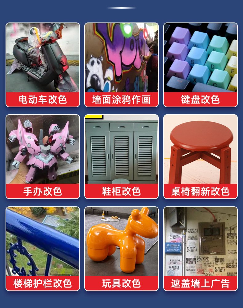 Sanhe Self-Spray Paint for Cars, Graffiti Metal Anti-Rust Paint, Black and White Wall Paint, Car Paint Brand