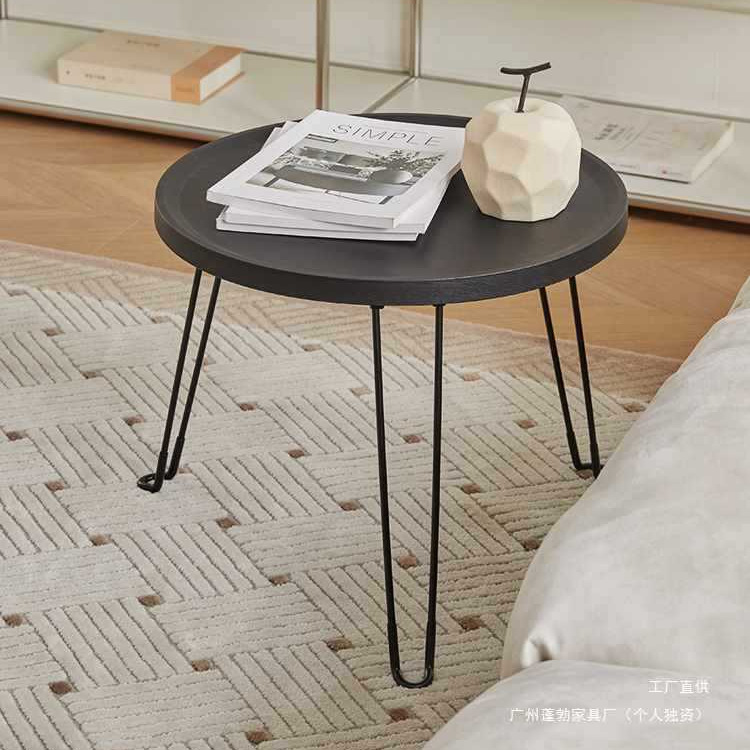 Foldable Sofa Side Table, Trendy Small Table for Outdoor Camping, Portable Coffee Table for Home Use, Simple Small Round Table, Bedside Table
