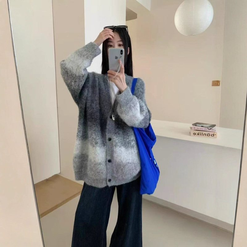 中长款复古法式慵懒风日系上衣设计感小众针织开衫毛衣外套女秋冬|undefined