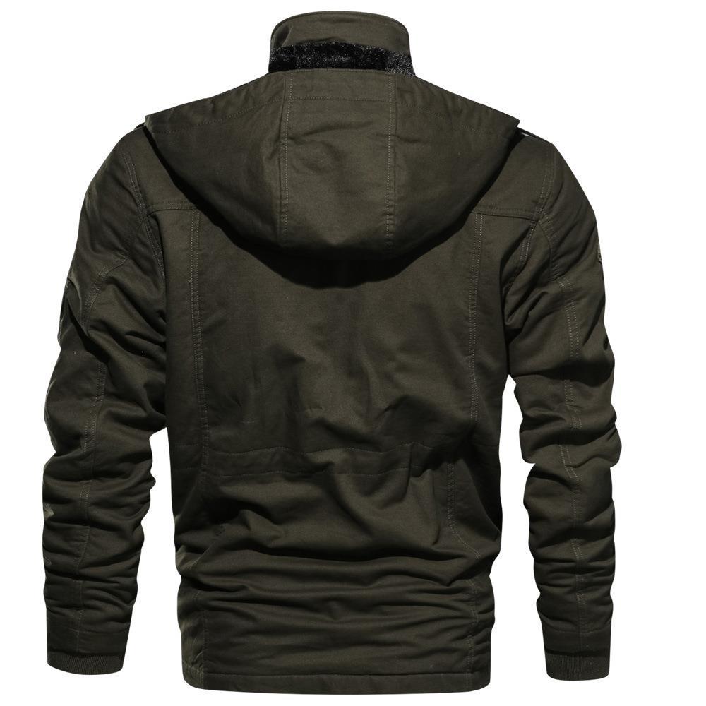 boy Cross-Border Exclusive 2023 Autumn Winter Hooded Thick Embroidered Plus Size Cotton Washed Jacket Men's Trendy Brand_viptrois.com