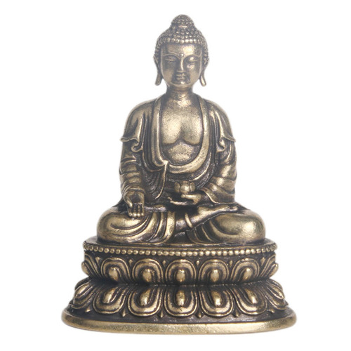 Retro pure brass Medicine Buddha bronze statue desktop ornaments religious worship statues handicrafts collection old copper wholesale