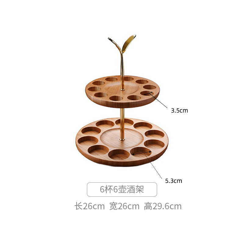 Portavasos de madera de estilo chino titular de la taza de vino blanco titular de la taza de la bala pequeña copa de vino estante de almacenamiento de decoración titular de la taza de bambú hogar estante de madera