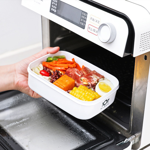 Kitchen food storage box, refrigerator storage box, microwave heating lunch box, rectangular sealed box with lid, scallion preservation box