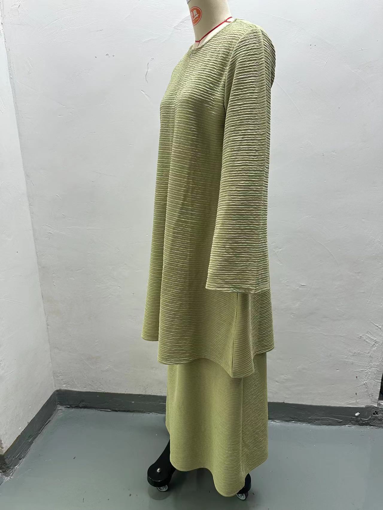 Completo due pezzi donna musulmana camicia e gonna lunga_voghion.com