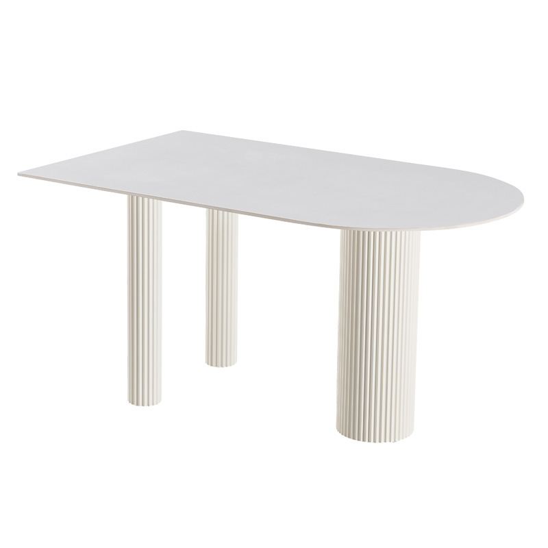 Mesa de comedor de tabla de roca, pequeña casa de tipo isla, pequeña casa de tipo integrada, moderna y simple, mesa de comedor de pared de viento de crema doméstica
