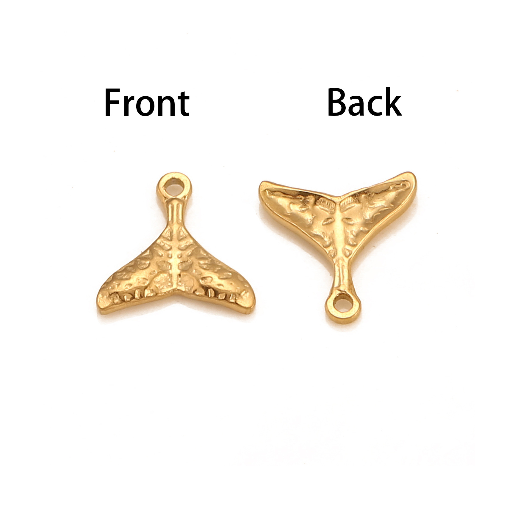 Pendant Jewelry Making Type 3 PCS/Package 11mm*11mm 304L Stainless Steel Fish Tail Pendant