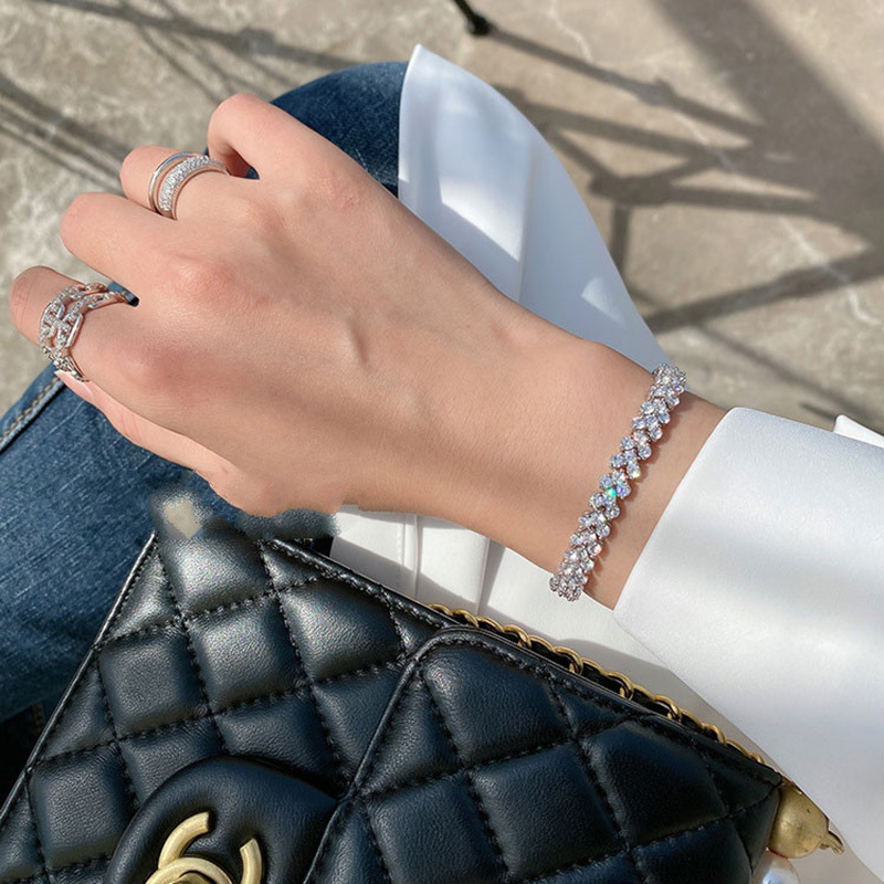 Roman Bracelet ins Niche Designer Imitation Moussaint Full Diamond Zircon Light Luxury Fashionable Bracelet Bracelet for Women