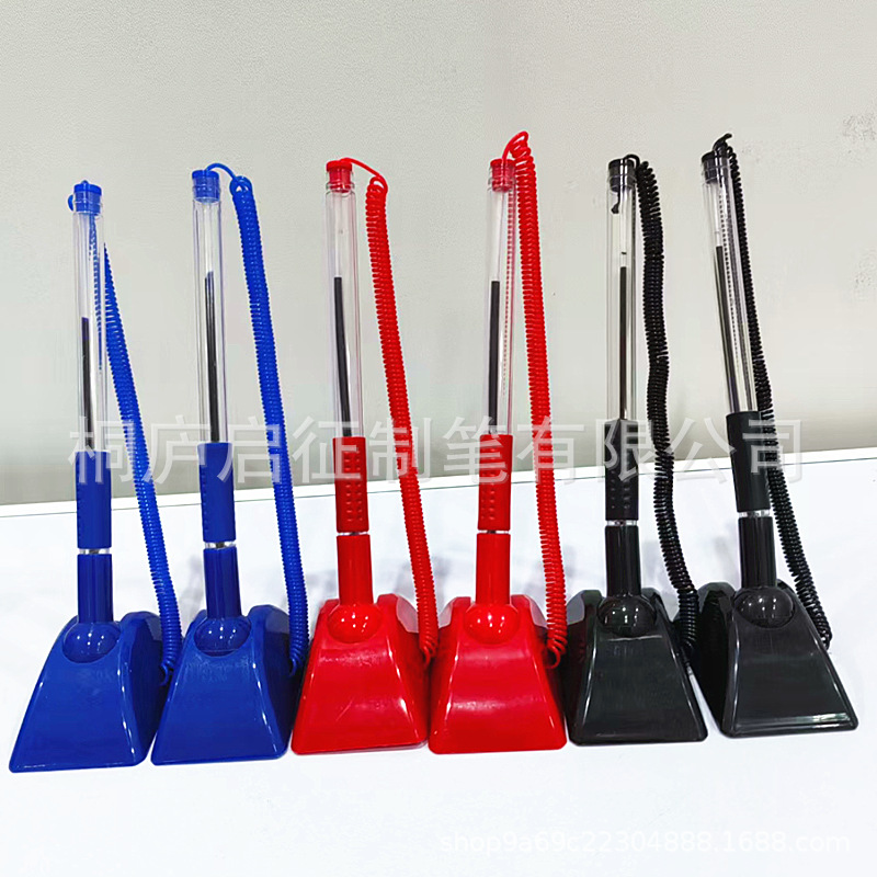Customized Base Fixed Countertop Black Red Blue Counter Signature Pen Custom Logo Business Office Signature Gel Pen