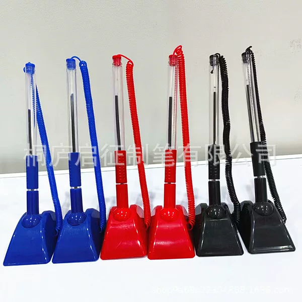 Customized Base Fixed Countertop Black Red Blue Counter Signature Pen Custom Logo Business Office Signature Gel Pen