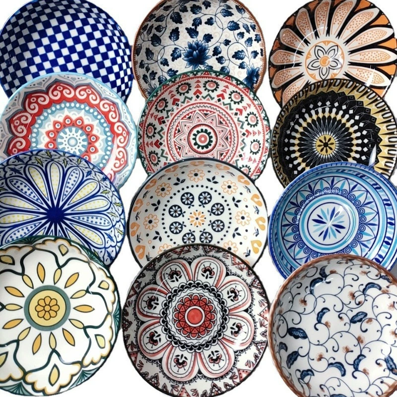 Ботаника Tableware для домашнего использования, высококачественная японская керамическая тарелка для обеда