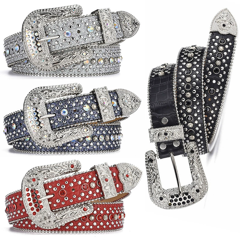 Женский пояс с камнями Rhinestone, широкий пояс в стиле Y2K, ремень с бриллиантами