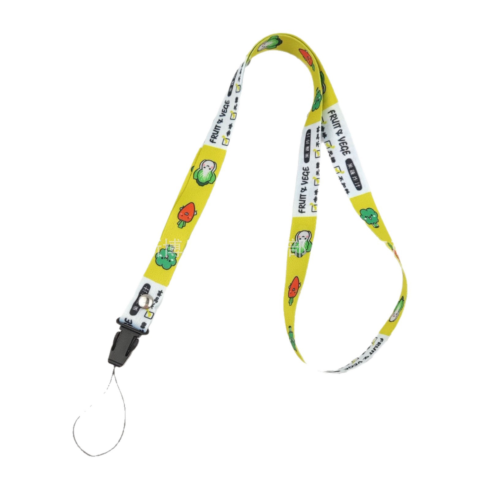 1.5cm Customizable Cartoon Phone Lanyard with Heat Transfer Printing, Wide Version with Rivets, Airplane Buckle Neck Strap Manufacturer