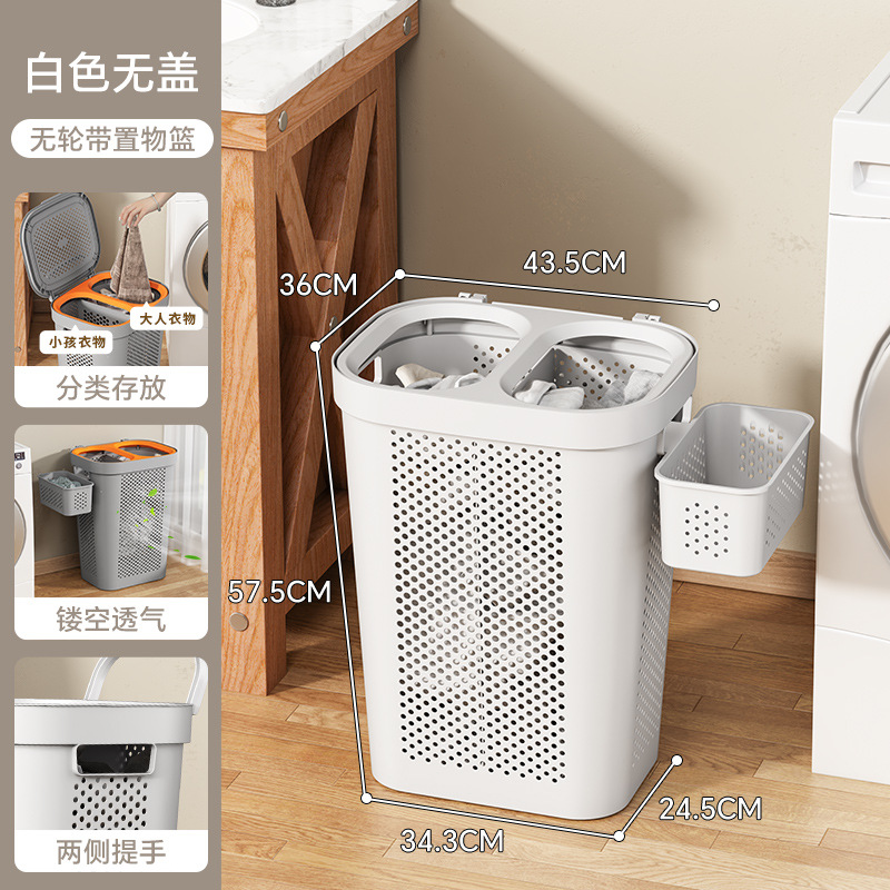 Cesta de almacenamiento Cesta de ropa sucia doméstica Baño de gran capacidad con cubierta Cesta de ropa sucia Cesta de lavandería