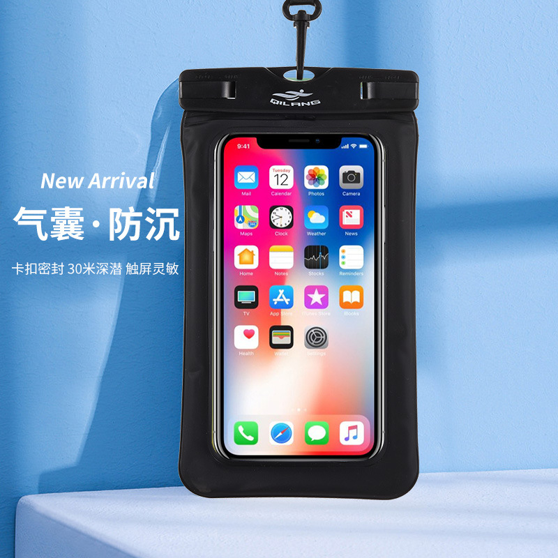 Especial de 7 pulgadas bolsa de aire ziplock bolsa para llevar teléfono móvil bolsa impermeable transparente caja del teléfono móvil pantalla táctil natación