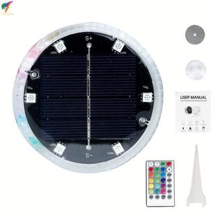 2024 New Solar Powered Submersible Light Remote Controlled Pool Light Underwater Light Halloween Atmosphere Decorative Light