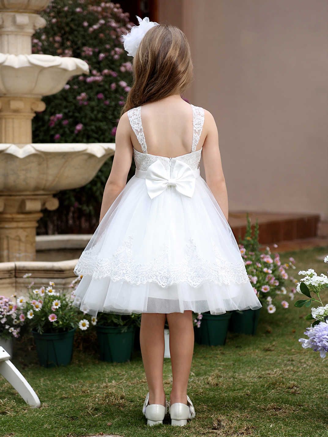Desfile infantil europeo y americano pequeño anfitrión de chicas corto rendimiento de princesa de la princesa, vestido de noche de chicas