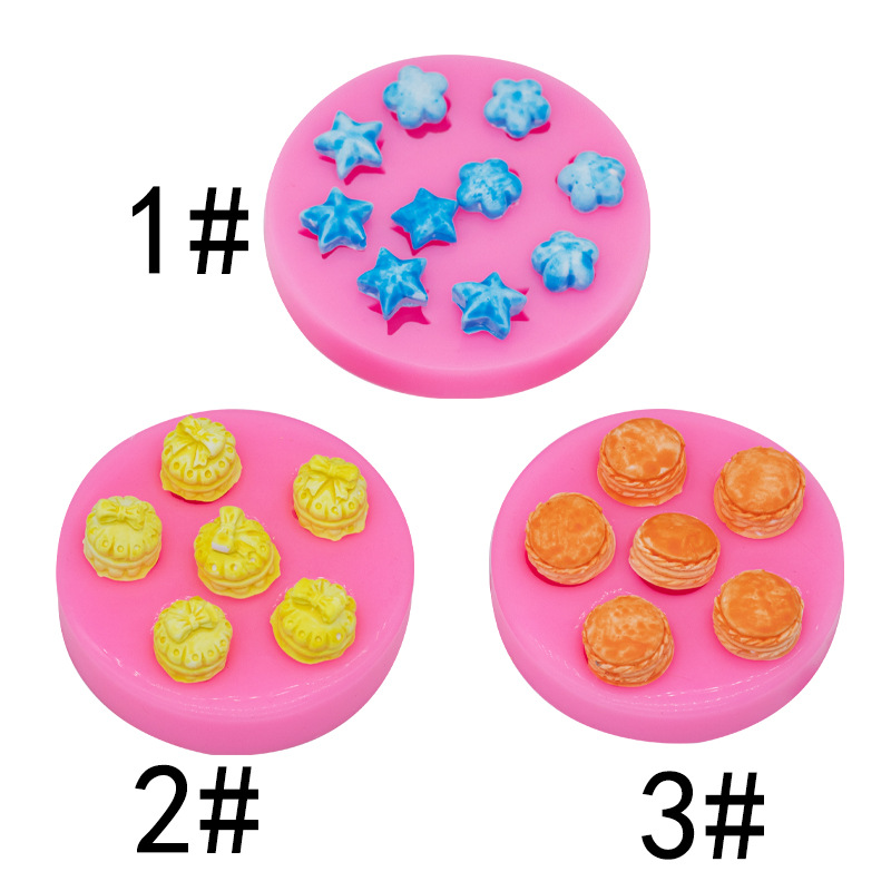 Mini hamburguesa pequeño pastel estrella nube molde de silicona postre pastel decoración chocolate fondant hacer accesorios
