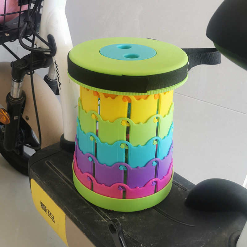 Asiento Maza eléctrico portátil coche eléctrico dibujo niño taburetes telescópicos coche artefacto de plástico cola plegable pequeño