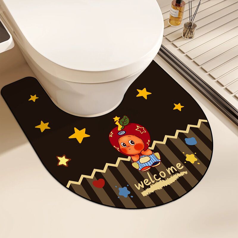 New Cartoon Cute Star Man U-Shaped Toilet Floor Mat Diatom Mud Bathroom Household Water-Absorbent Anti-Slip Toilet Foot Mat New Cartoon Cute Star Man U-Shaped Toilet Floor Mat Diatom Mud Bathroom Household Water-Absorbent Anti-Slip Toilet Foot Mat