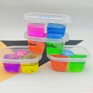 Double-lattice foaming glue multi-color slime high transparent crystal mud color mud one two dollar store glass toy stall giveaway