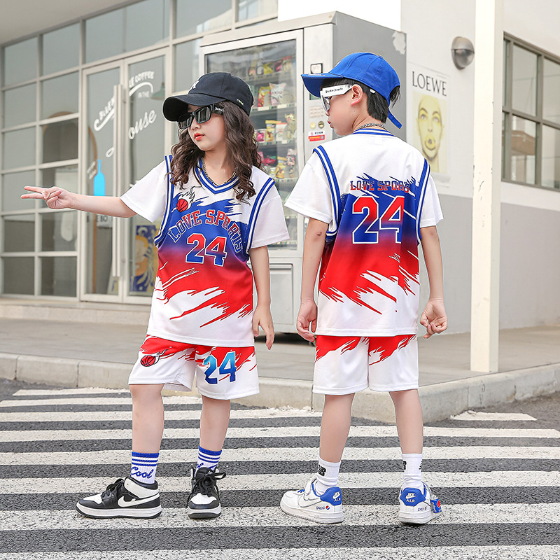 067 red basketball suit
