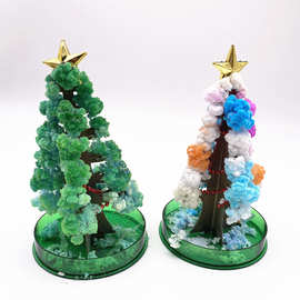 实验树会解压科教观察魔法玩具小结晶树纸科学七彩圣诞圣诞树开花