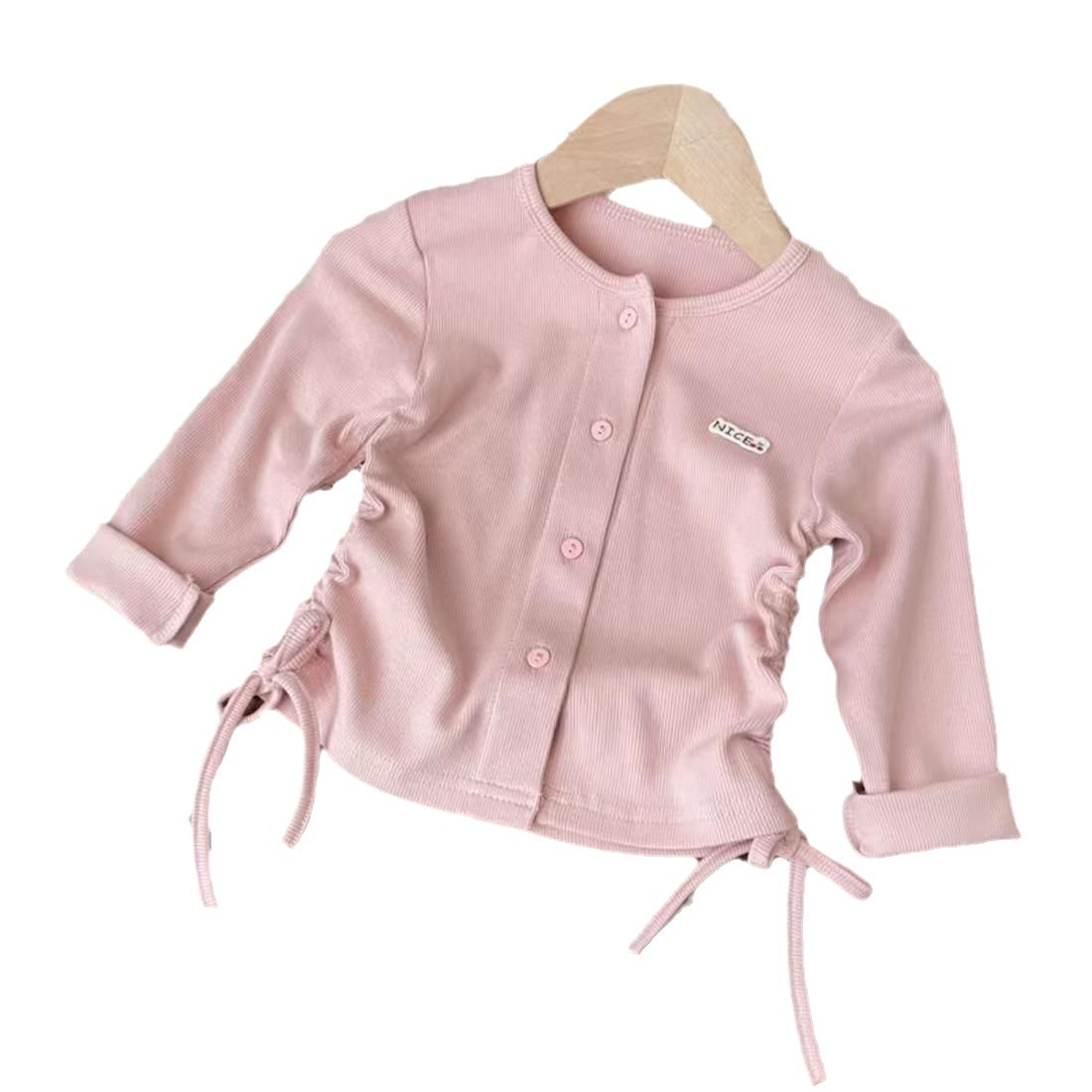 2026 chaqueta de otoño de color sólido camiseta de base de ropa de otoño de mujeres tesouro de cuerda de dibujo camiseta casual camiseta de tela de lana image 5