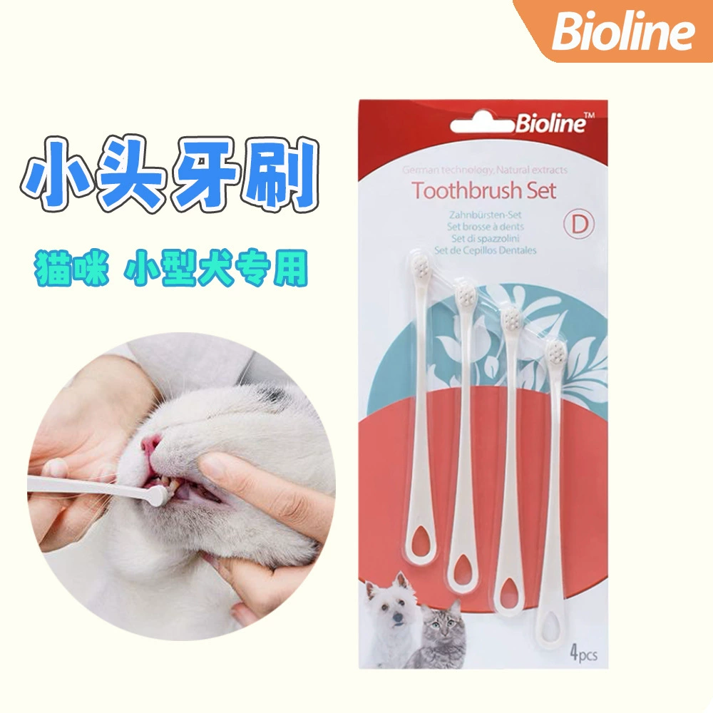 Bioline Pet Cat Маленькая собака Зубная щетка Щенок Маленькая голова Зубная щетка костюм Чистка Косметические товары Трансграничный