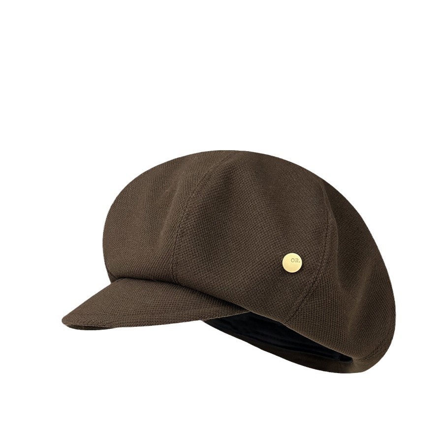 Boina negra de boca de pato nubes versátil cara pequeña sombrero de octogono otoño y invierno artístico gran cinturón de cabeza pintor sombrero hombre