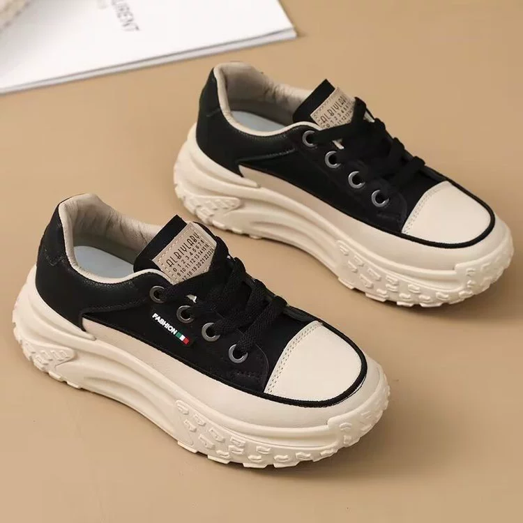 Повседневная обувь женская 2024 новая летняя волна дикие женские туфли с толстой подошвы сетка дышащая студенческая спортивная обувь