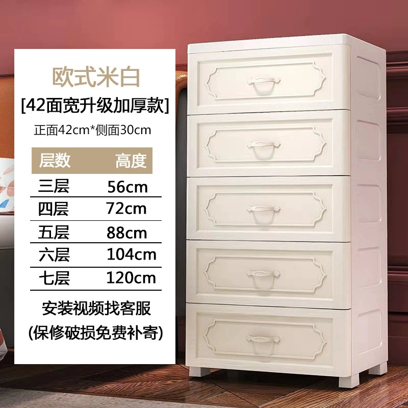 Plastic Storage Cabinet — Thickened Multi-Layer Drawer Organizer, Various Widths 20–78 cm