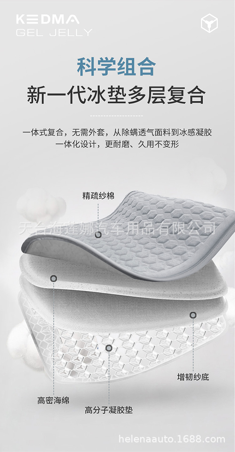Car Seat Cushion Cooling Pad Single Piece Driver's Seat Cushion Ventilated Breathable Honeycomb Cold Gel Cushion Technology Car Cooling Pad