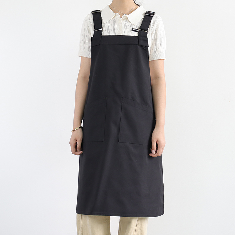 Transfronterizos delantal impermeable logo personalizado correa de hombro restaurante barista ropa de trabajo delantal de cocina doméstica
