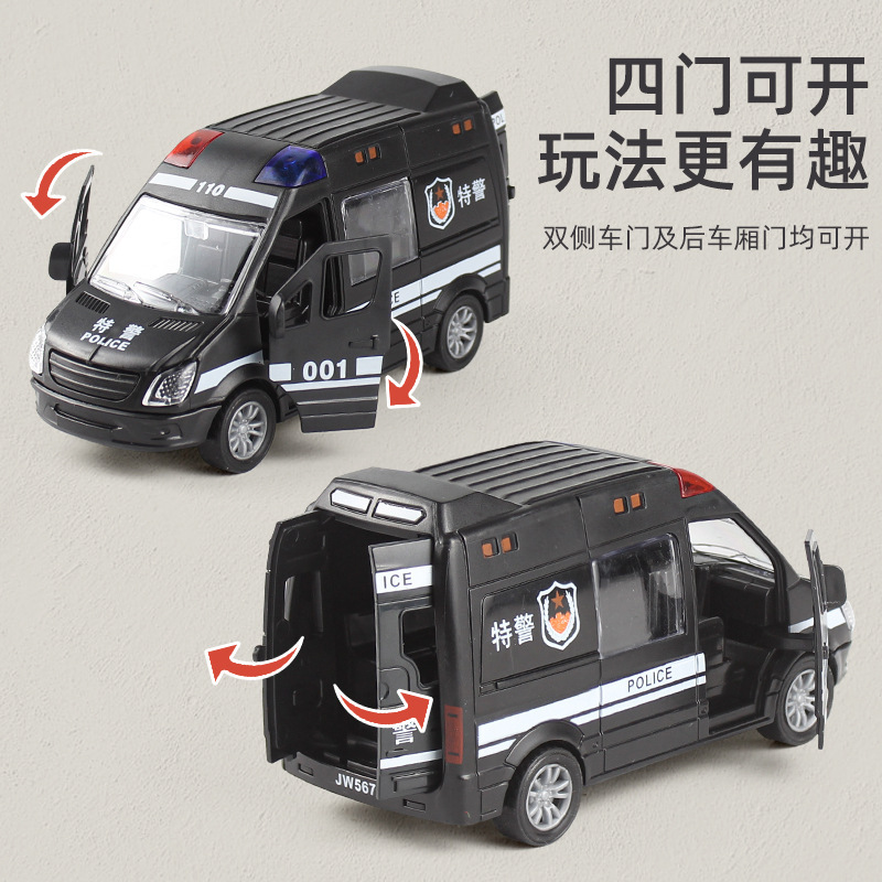 Children's inertia simulation police car model toy boy ambulance boxed four-door series stall wholesale