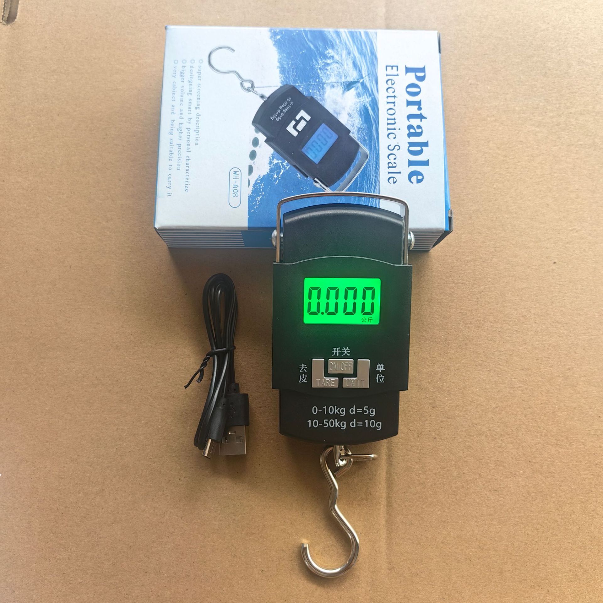 Bestseller Grenzüberschreitende Mini-Elektronische Handwaage mit Hintergrundbeleuchtung, präzise Hängewaage, tragbare tragbare elektronische Waage, Großhandel