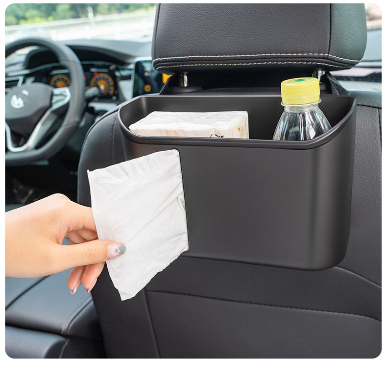 Car Rear Storage Box, Multifunctional Car Storage Box, Water Cup, Tissue Paper, Trash Can, Car Seat Back Rack