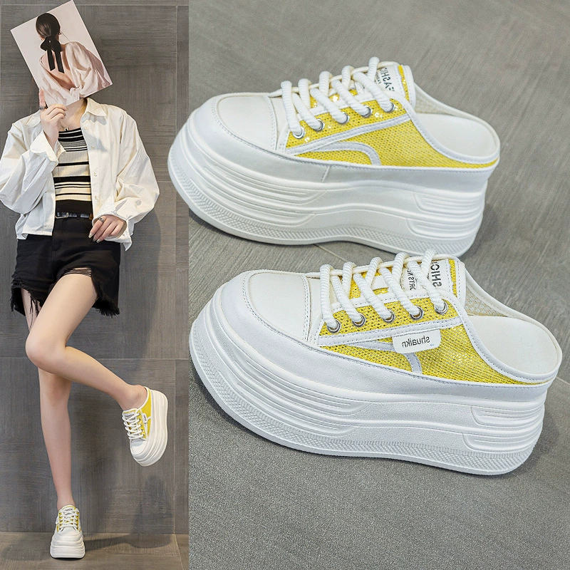 Новая весна 2025 увеличить толстое дно повседневные тапочки